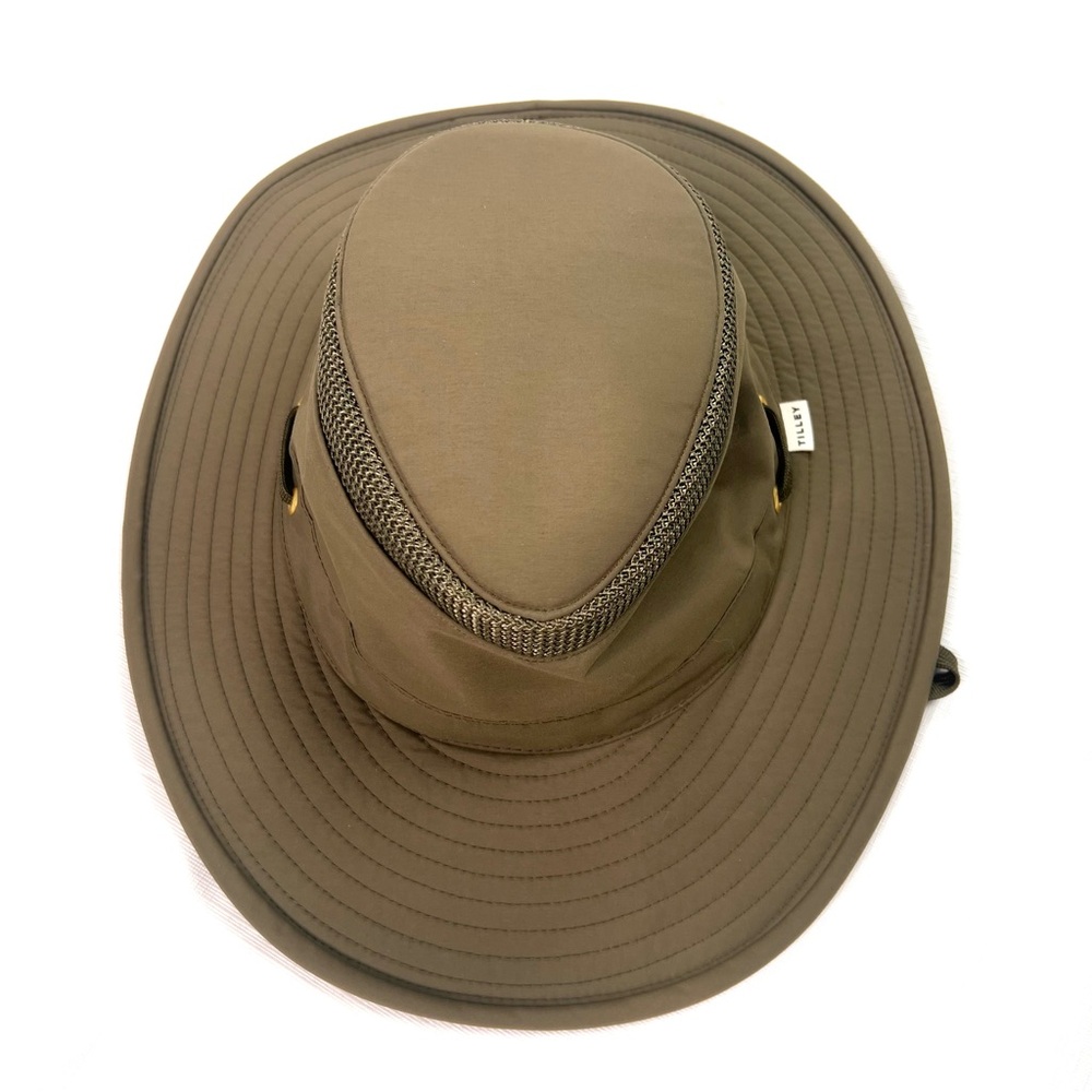 Tilley Airflo Hat Brow 7 3/4 XL Khaki Beige UV Sun Protection Vented String - Picture 4 of 8